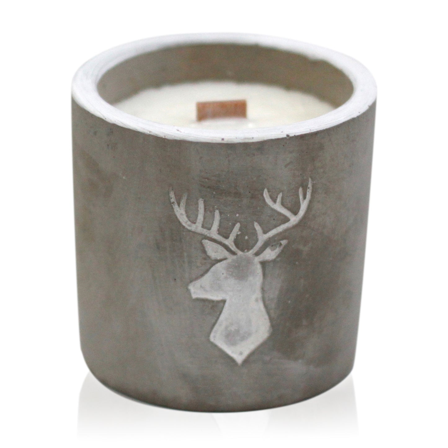 Wooden Wick Candle Med Pot - Stag Head - Whiskey and Woodsmoke