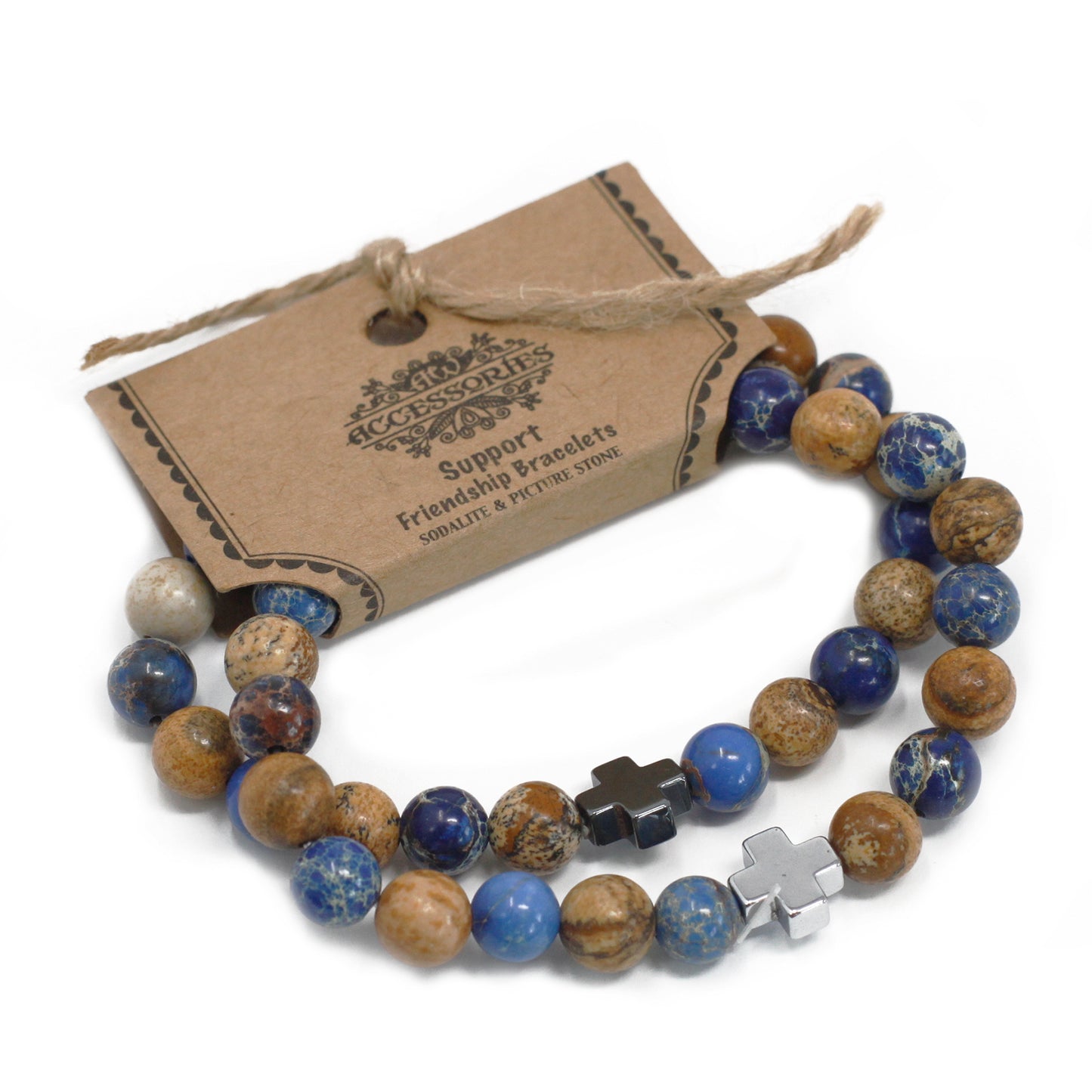 Gemstones Friendship Bracelets - Sodalite & Picture Stone