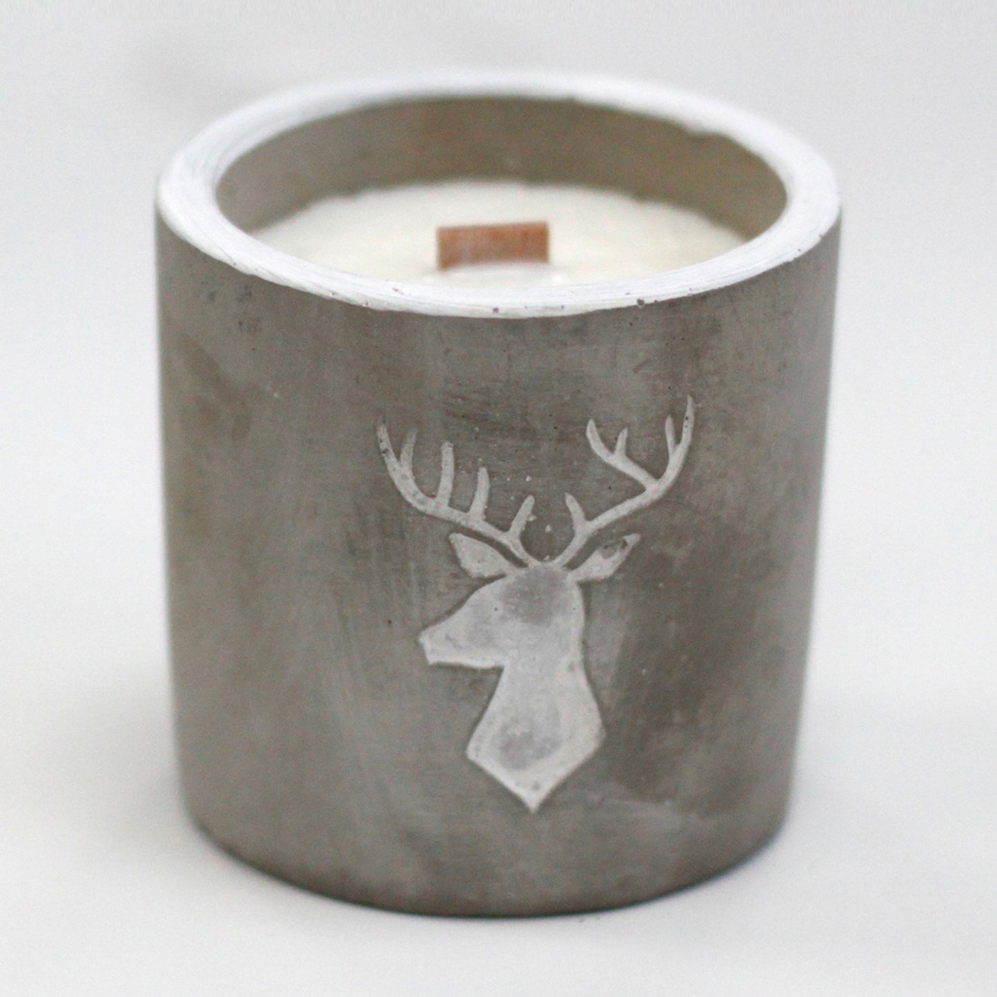 Wooden Wick Candle Med Pot - Stag Head - Whiskey and Woodsmoke