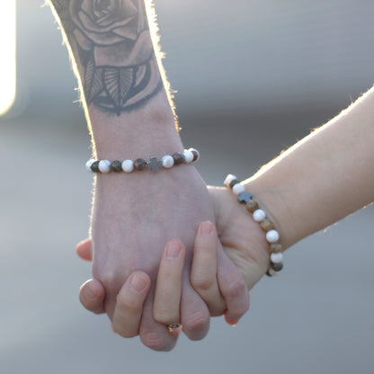 Gemstones Friendship Bracelets - Amethyst & Rose Quartz