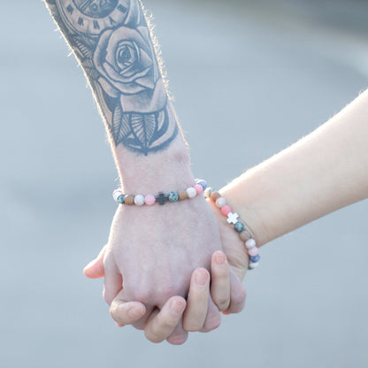 Gemstones Friendship Bracelets - Amethyst & Rose Quartz