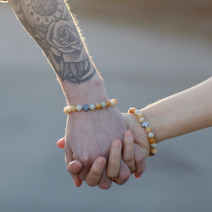 Gemstones Friendship Bracelets - Tiger Eye &amp; Black Stone