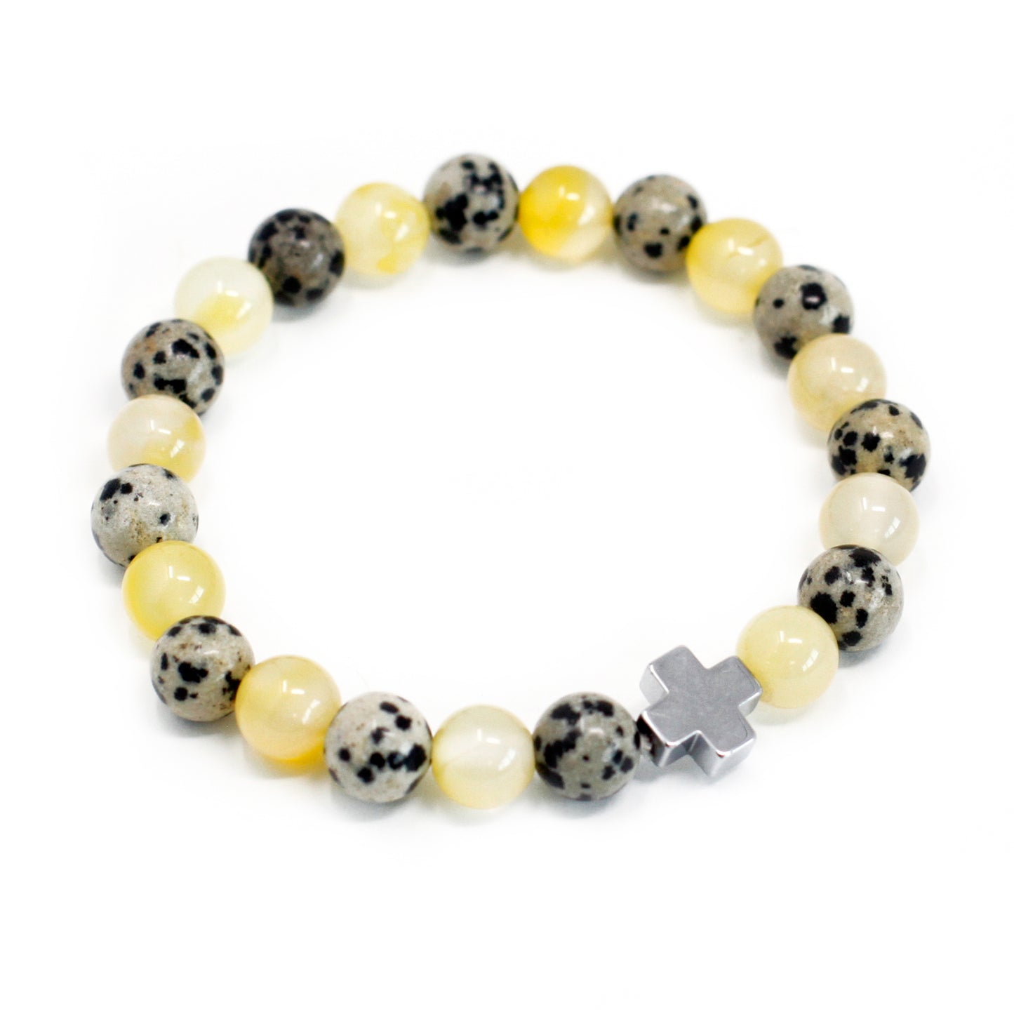 Gemstones Friendship Bracelets - Dalmation Jasper & Yellow Agate