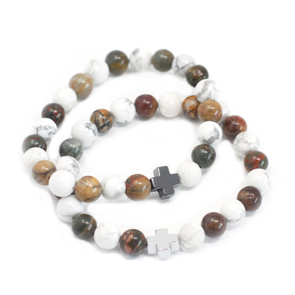 Gemstones Friendship Bracelets - Picasso Jasper & White Howlite