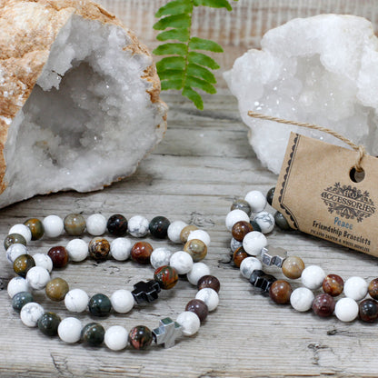 Gemstones Friendship Bracelets - Picasso Jasper & White Howlite