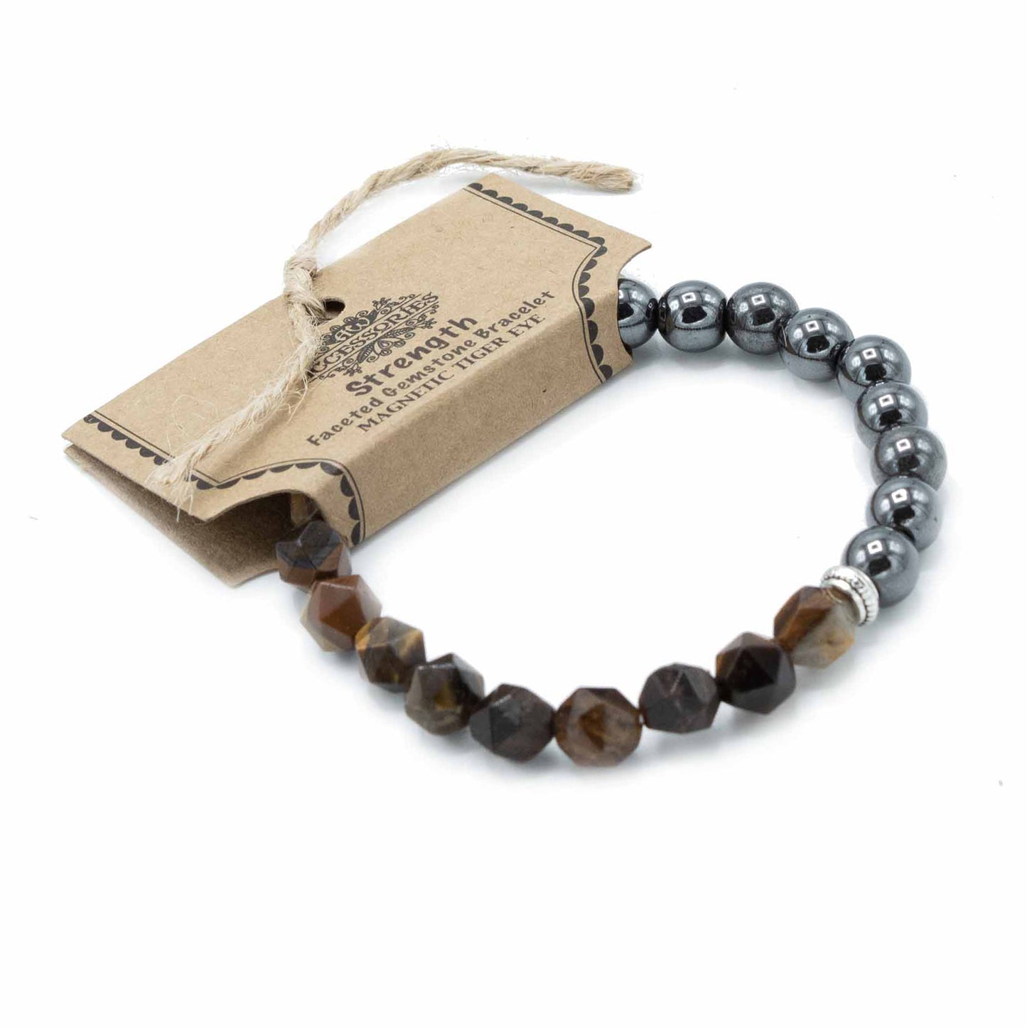 Faceted Gemstone Bracelet - Magnetic Tiger Eye