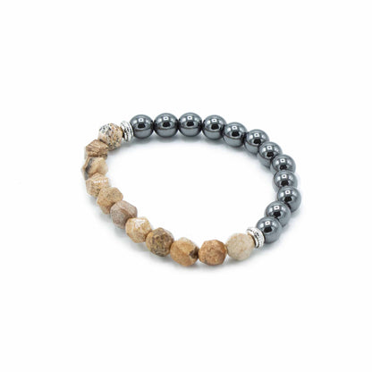 Faceted Gemstone Bracelet - Magnetic Picture Jasper