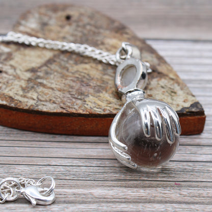 Gemstone Healing Hands Pendant - Rock Quartz