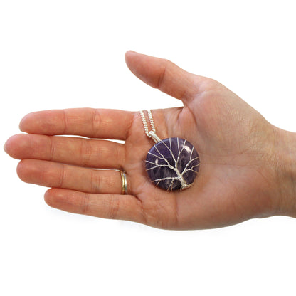 Tree of Life Gemstone Necklace - Amethyst