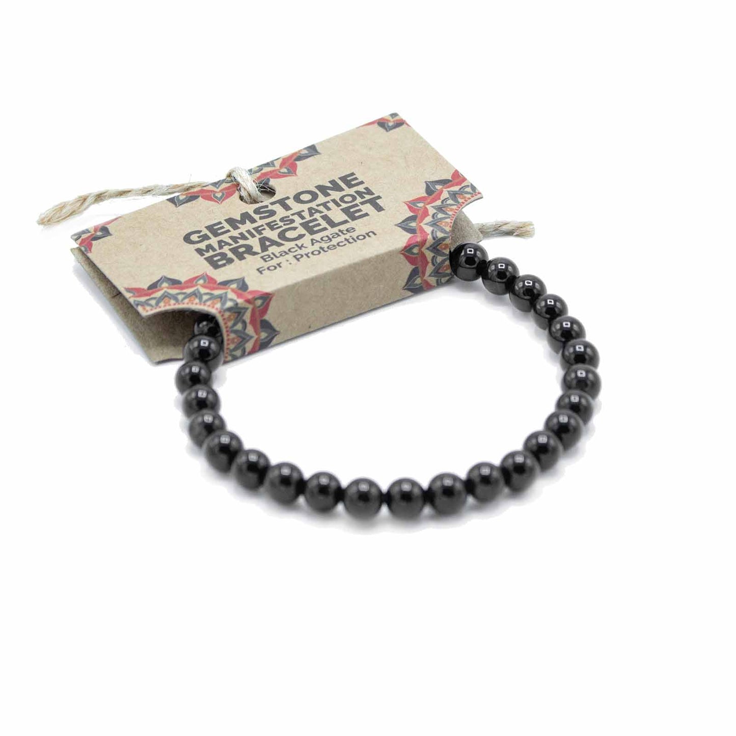 Black Agate Gemstone Manifestation Bracelet