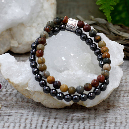 Magnetic Gemstone Bracelet - Picasso Jasper