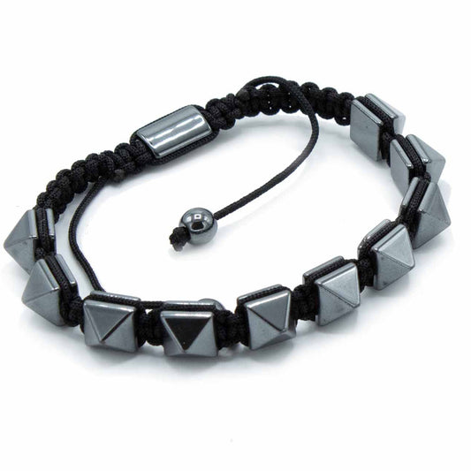 Spiky Pyramids - Hematite Shamballa Bracelet