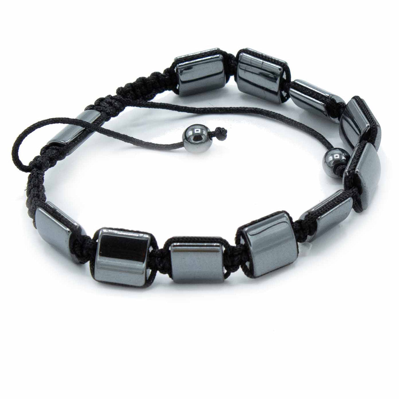 Double Cuboids - Hematite Shamballa Bracelet