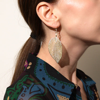 Earrings - Bravery Leaf - Gold