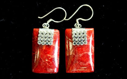 925 Silver Earrings - Square Mini Discs