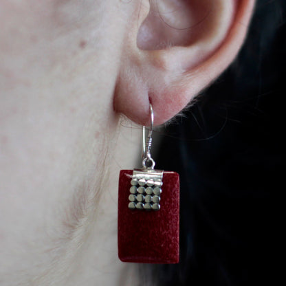 925 Silver Earrings - Square Mini Discs