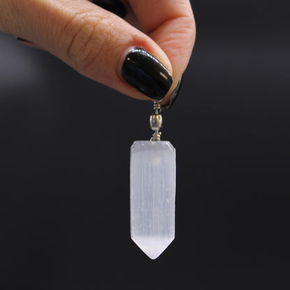 Selenite Obelisk Pendant