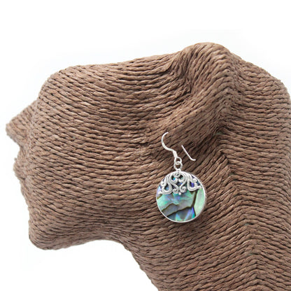 Shell & Silver Earrings - Classic Disc - Abalone