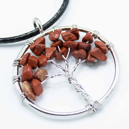 Tree of Life Pendant - Red Jasper