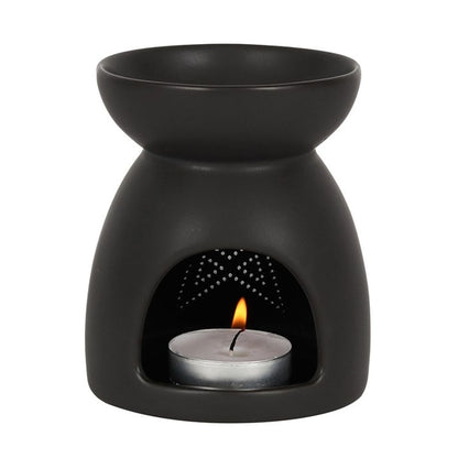 Black Pentagram Cut Out Oil Burner