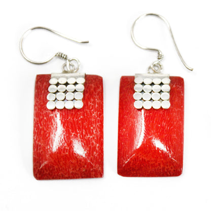 925 Silver Earrings - Square Mini Discs