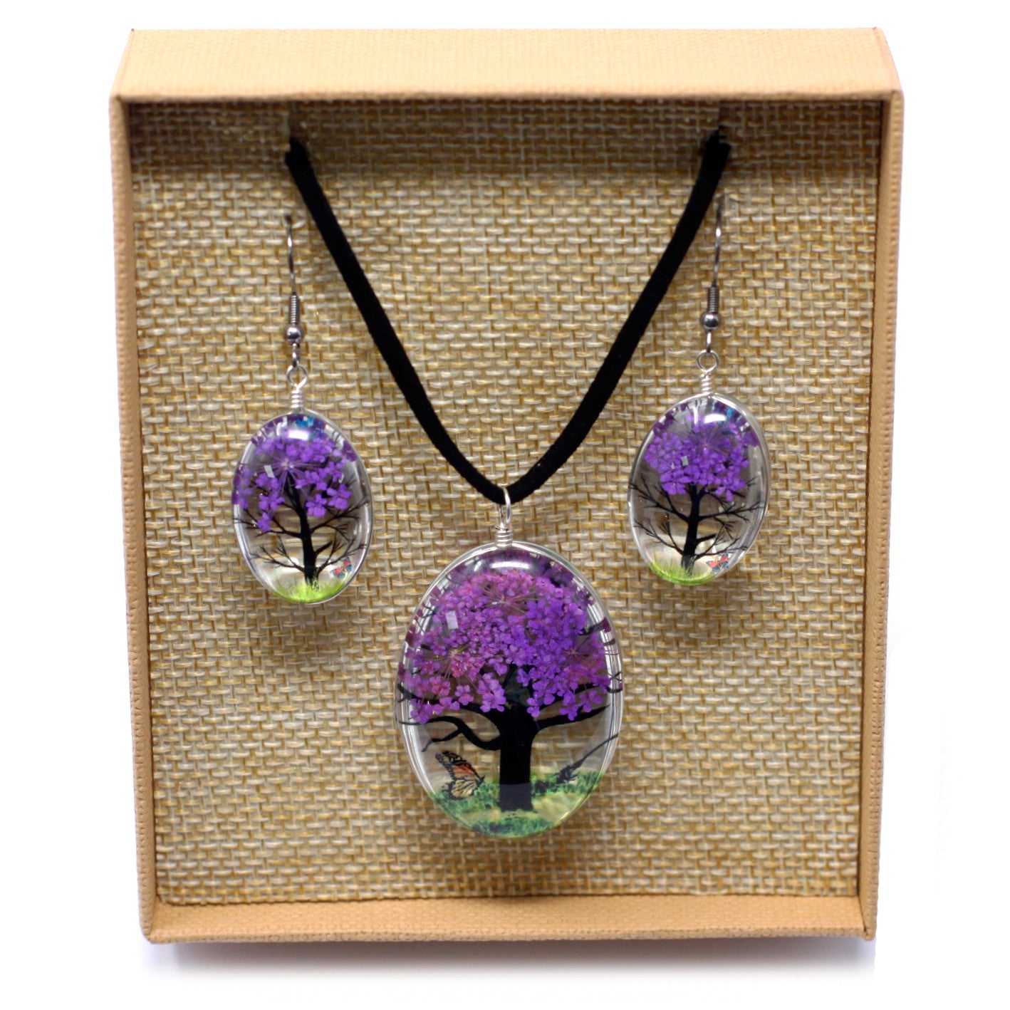 Pressed Flowers - Lavender Jewellery Set