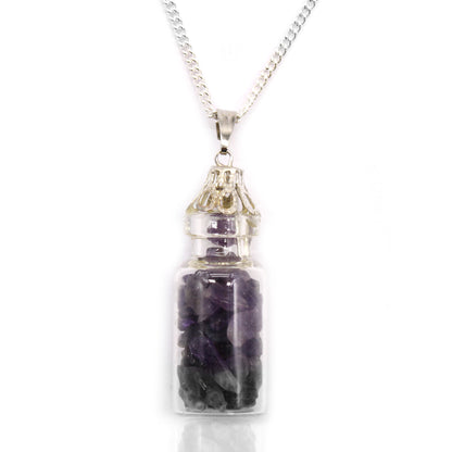 Bottled Gemstones Necklace - Amethyst