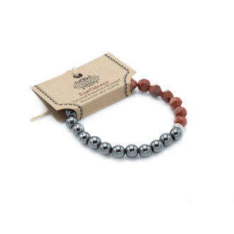 Faceted Gemstone Bracelet - Magnetic Red Jasper