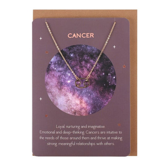 Cancer Zodiac Necklace Card - Cosmic Sign - - Thesoulmindspirit