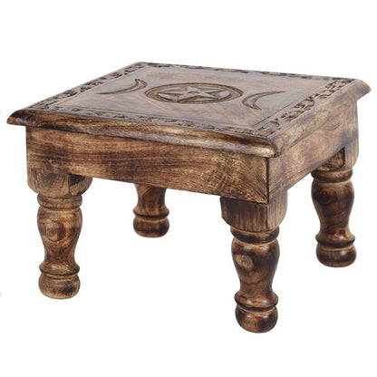 Triple Moon Altar Table with Detailed Border - Thesoulmindspirit