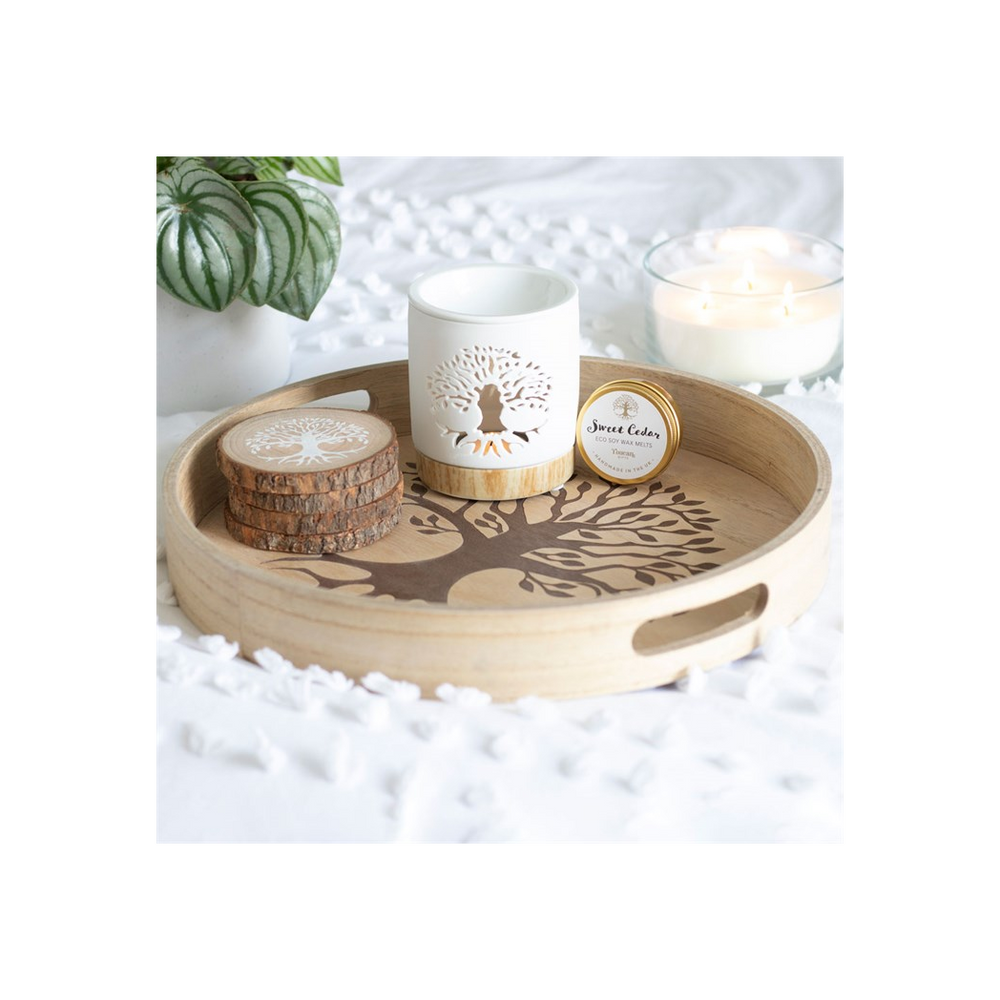 Tree of Life Engraved Tray 35cm  - Elevate Decor - Thesoulmindspirit