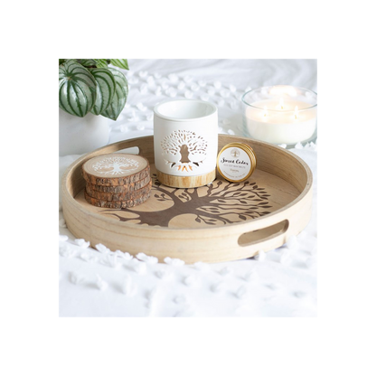 Tree of Life Engraved Tray 35cm  - Elevate Decor - Thesoulmindspirit