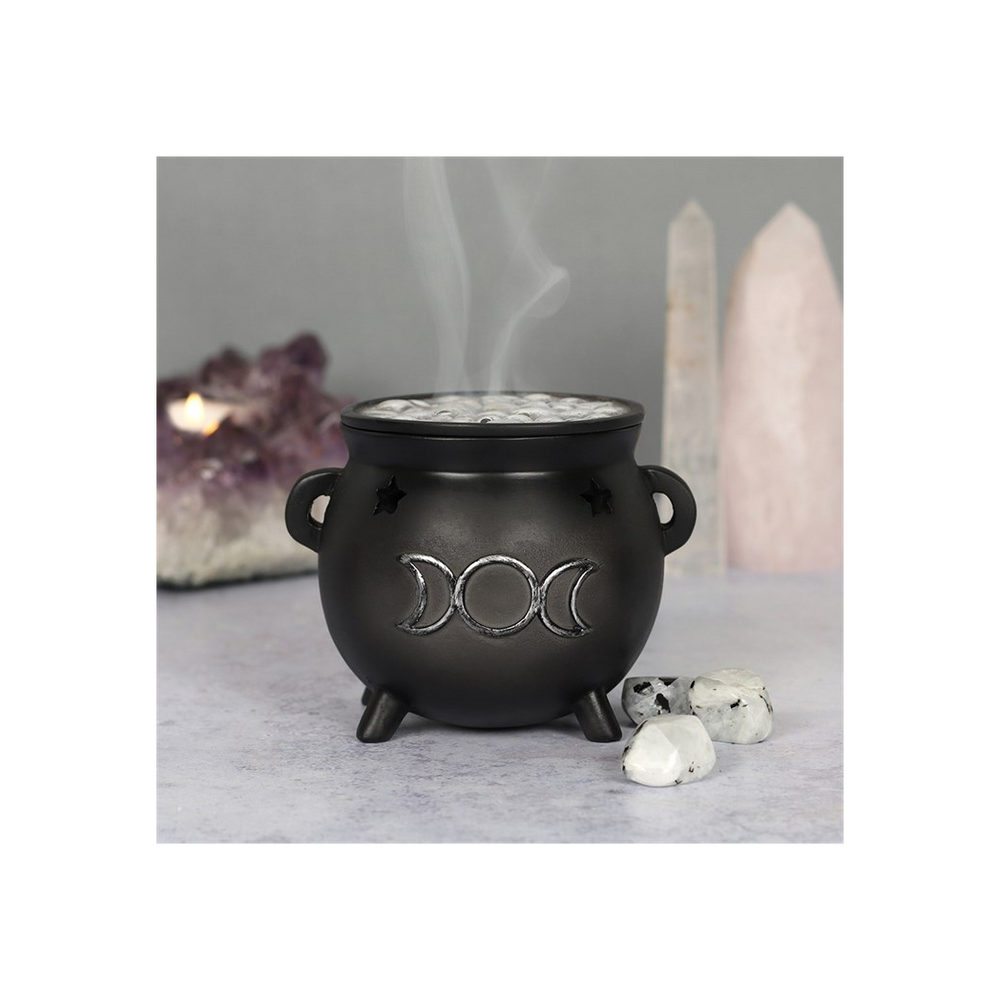 Triple Moon Cauldron Incense Cone Holder - Thesoulmindspirit