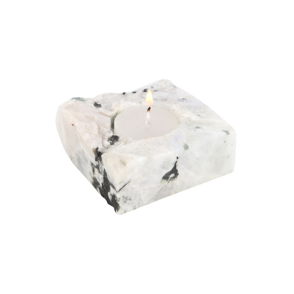 Rainbow Moonstone Candle Holder Illumination - Thesoulmindspirit