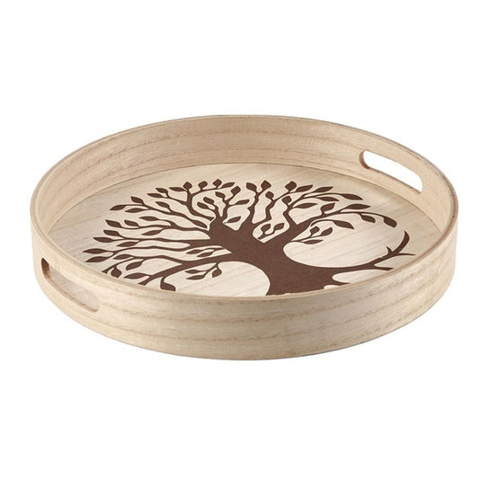 Tree of Life Engraved Tray 35cm  - Elevate Decor - Thesoulmindspirit