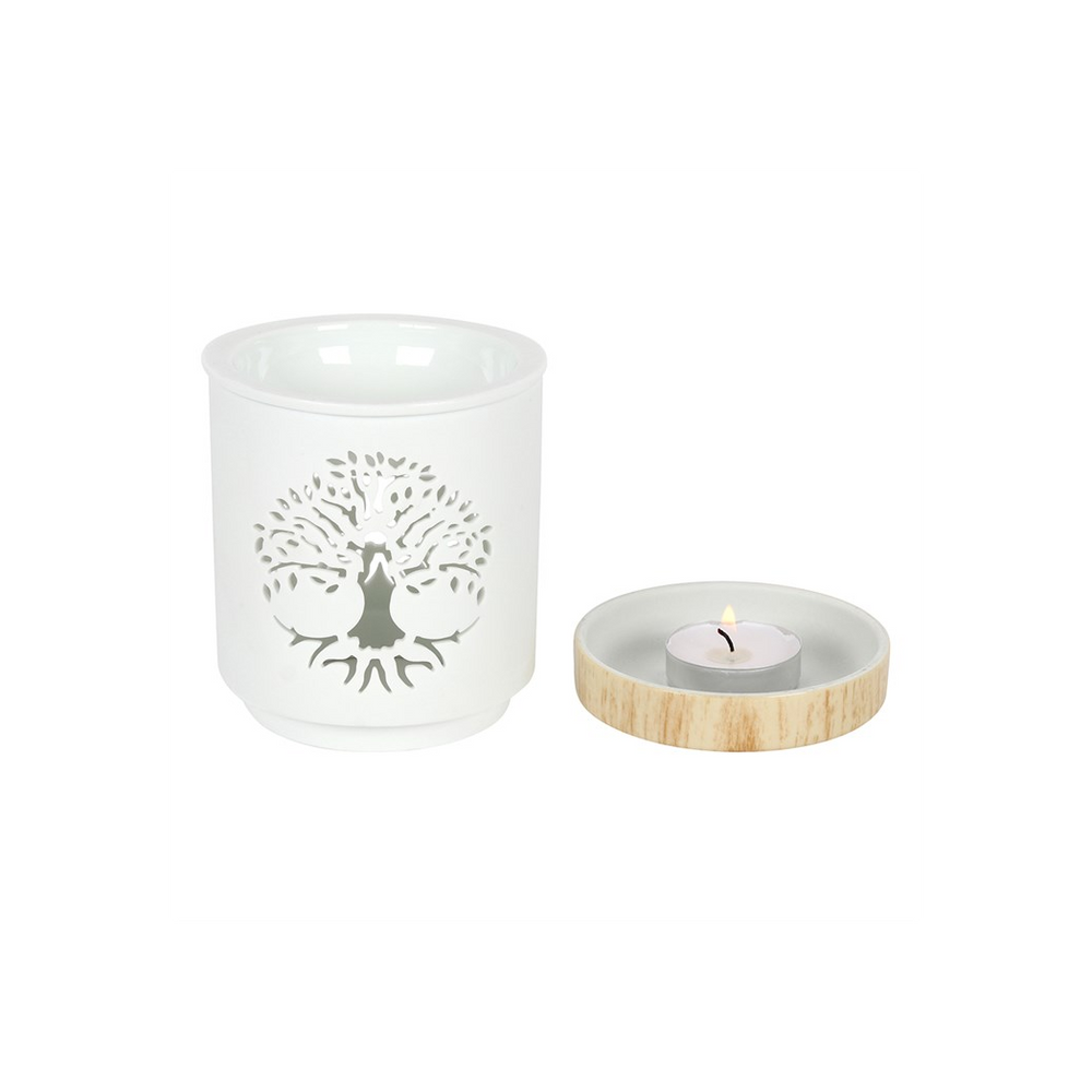 White Tree of Life Cut Out Oil Burner Ambiance - Thesoulmindspirit