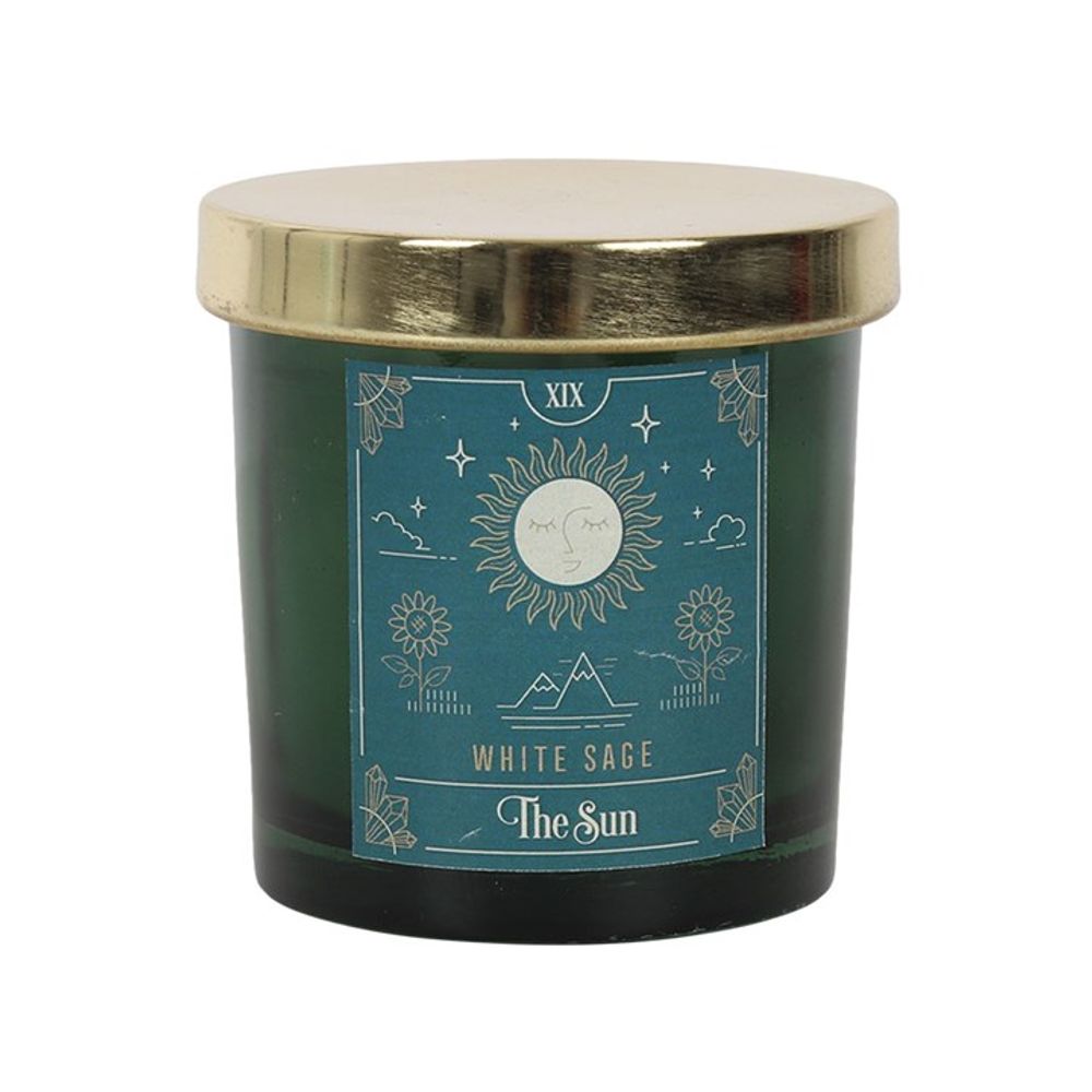 The Sun White Sage Tarot Candle  - Illuminate Your Path to Positivity