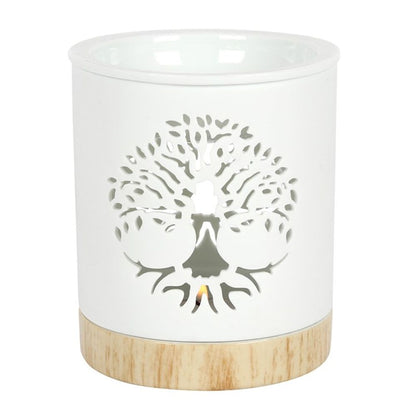 White Tree of Life Cut Out Oil Burner Ambiance - Thesoulmindspirit