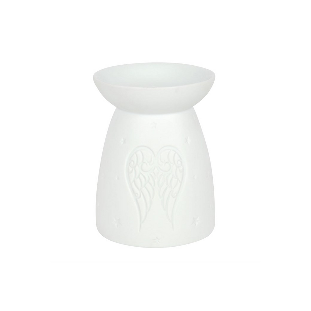 White Ceramic Angel Wings Oil Burner Home Ambiance - Thesoulmindspirit