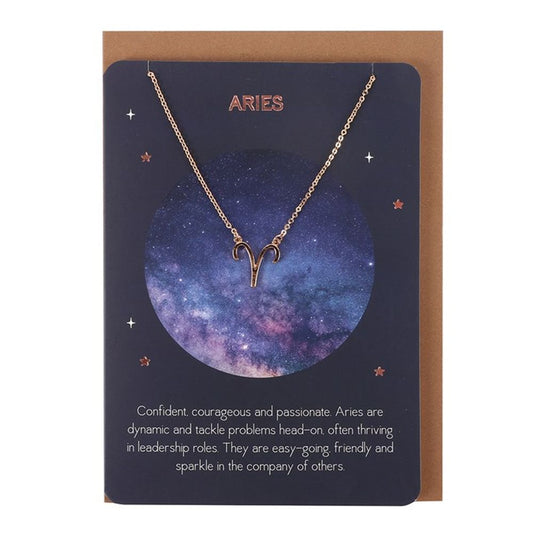 Aries Zodiac Necklace Card Embrace Your Fiery - thesoulmindspirit
