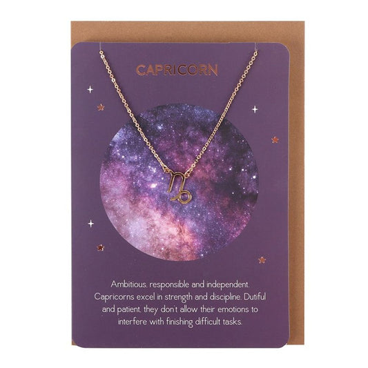 Capricorn Zodiac Necklace Card Your Earthly Wisdom - Thesoulmindspirit