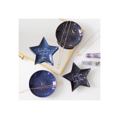 10.5cm Ceramic Purple Star Sign Trinket Dish | thesoulmindspirit.com