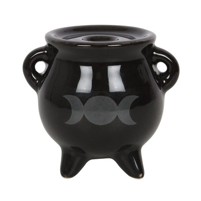 Triple Moon Cauldron Ceramic Incense Holder - Thesoulmindspirit