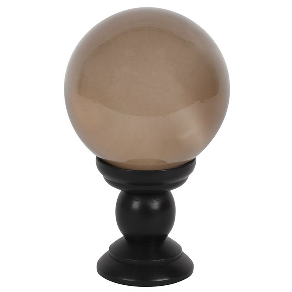 Large Smoke Grey Crystal Ball on Stand Enigmatic - Thesoulmindspirit