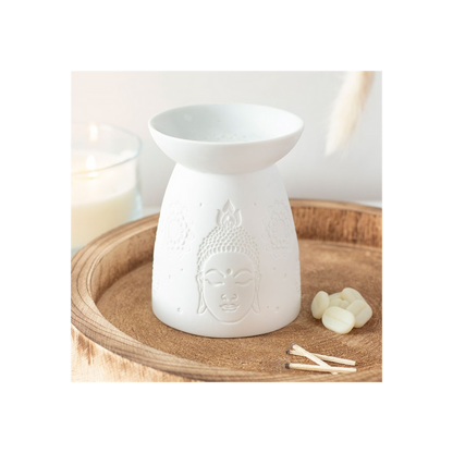 White Ceramic Buddha Face Oil Burner Home Ambiance - Thesoulmindspirit meta tags