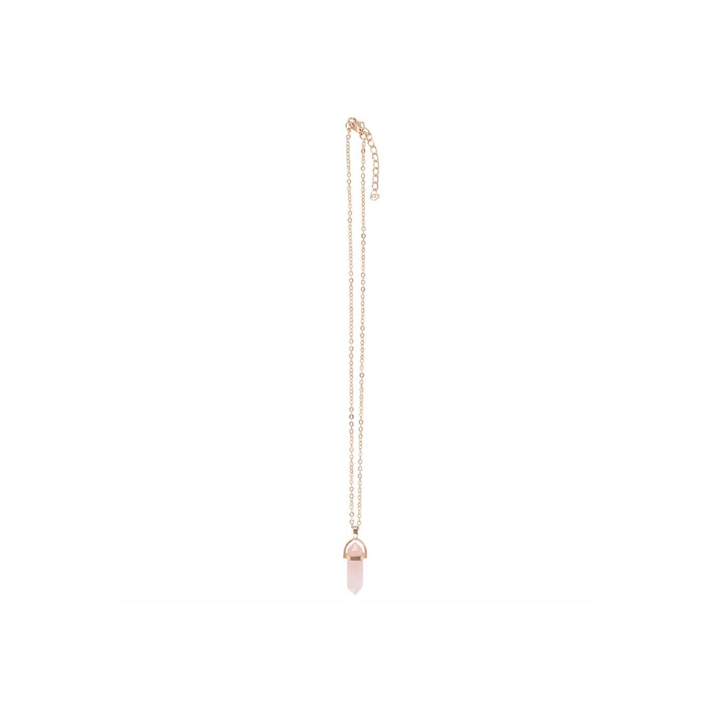 Rose Quartz Crystal Necklace Card Love and Healing - Thesoulmindspirit