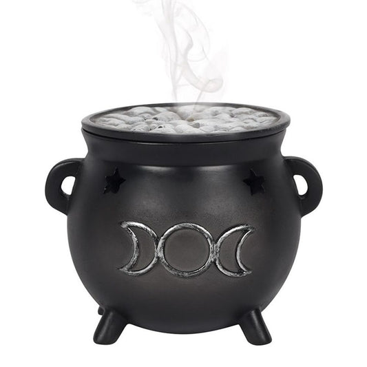 Triple Moon Cauldron Incense Cone Holder - Thesoulmindspirit