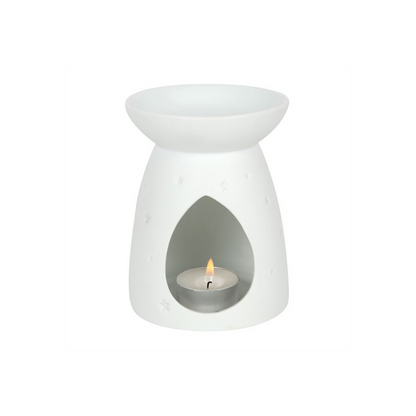 White Ceramic Angel Wings Oil Burner Home Ambiance - Thesoulmindspirit