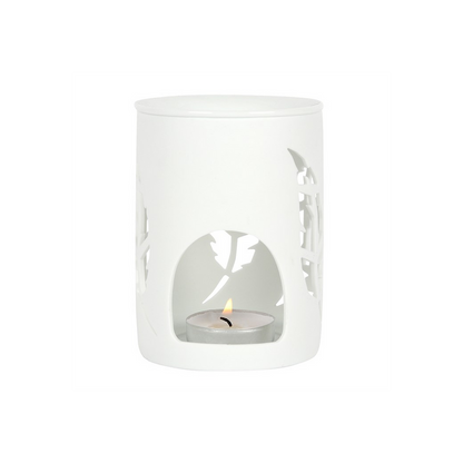 White Feather Cut Out Oil Burner - Home Ambiance - Thesoulmindspirit