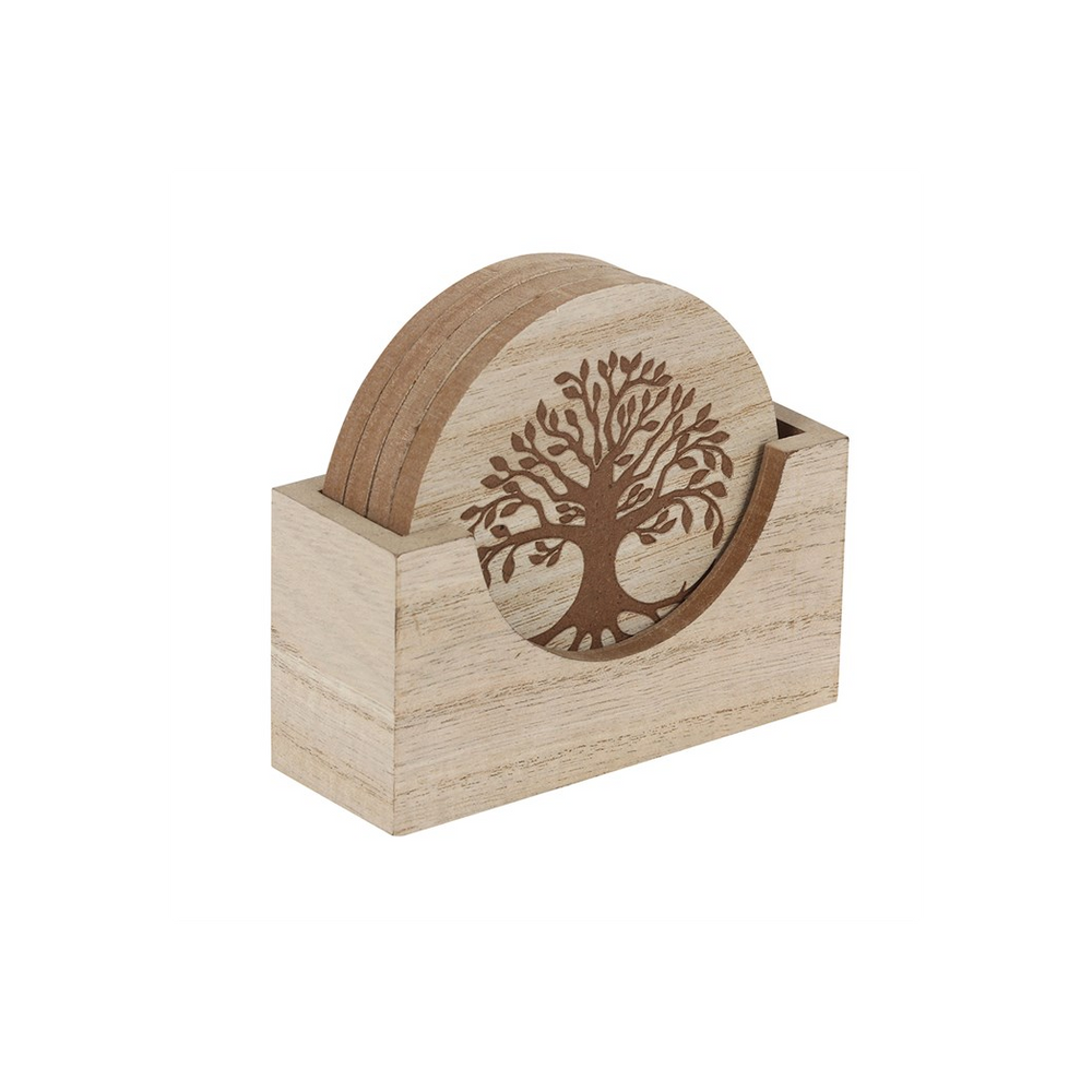 Set of 4 Tree of Life Engraved Coasters design - Thesoulmindspirit